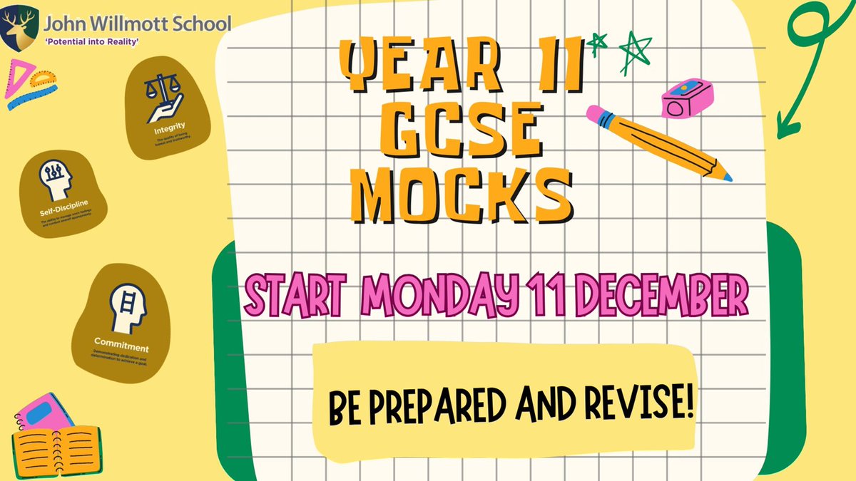 Reminder Year 11 Mock Exams... make sure you are revising!
#mockexams #year11 #gcse #revision #potentialintoreality