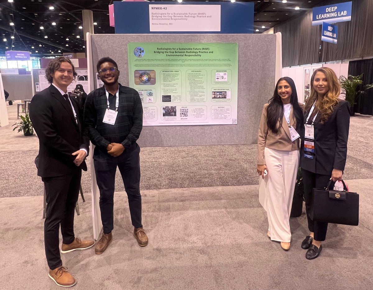 MelinaHosseiny's tweet photo. So proud of this incredible team of rising stars ✨ (many not captured in this picture) who brought this educational exhibit to life! @Rads4SF 

Remember their names—they all shine brightly!

#R4SF 
@aryanhemani15 @DrGMcGinty  @Shahrzad_a1368 
@juliaschoenMD @Rads4SF https://t.co/rLX5G9dRSo