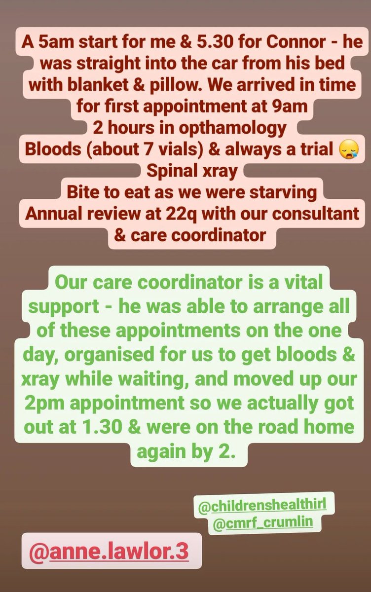 AccidentalAdvo1's tweet photo. Early start for a busy day but when our health service gets it right they can get it SO right
Care Coordinator is a vital support for us in the #22q11 community,spearheaded by the visionary Anne Lawlor @22Q11_Ireland @CHI_Ireland

@CcoHse @BernardGloster @HSELive @AnneRabbitte https://t.co/oodcsbsnAx