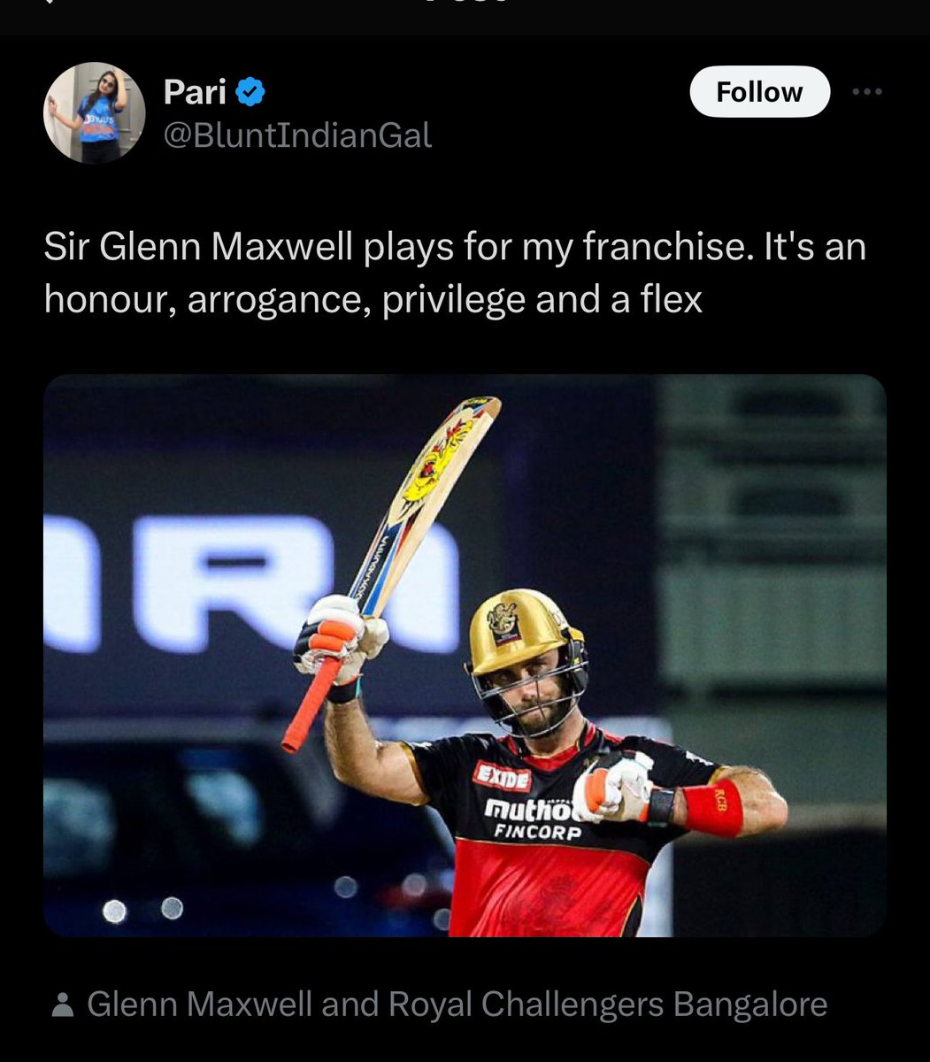 Thrilled to have Glenn Maxwell on my team – a true privilege and honor that I deeply appreciate! 🏏 #CricketJoy #MaxwellMagic
#Pari #GlenMaxwell #Australia #INDvAUS #ICC #ICCCricketWorldCup
#BluntindianGal 
#everyone
#followers