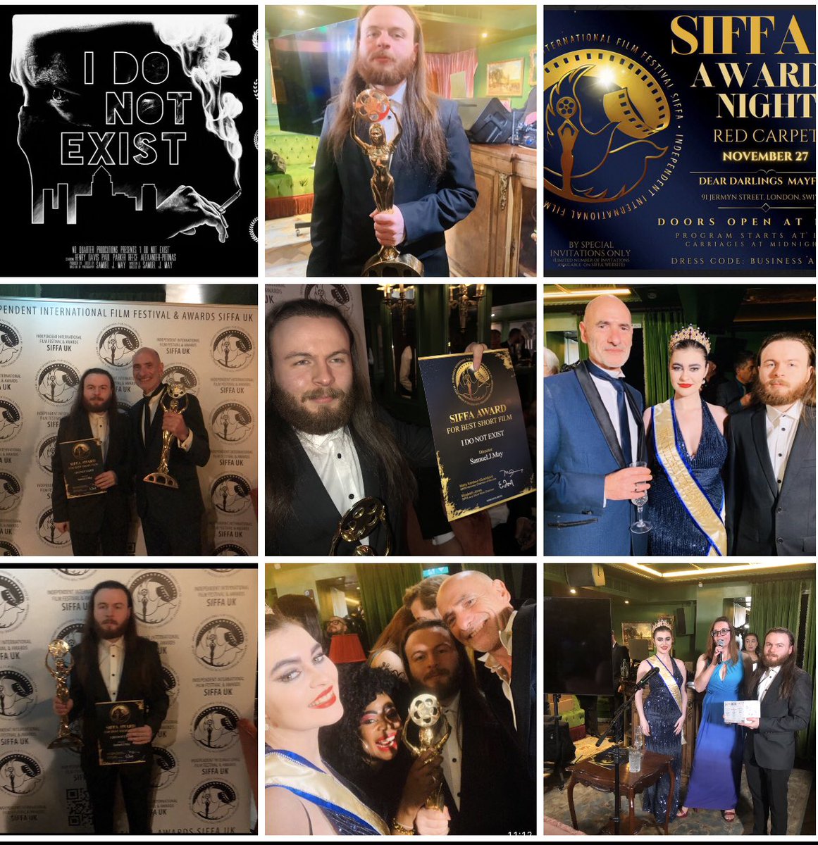 davepperlmutter's tweet photo. HUGE congratulations to writer and director @sjmay92 for WINNING #BestShortFilm @IDoNotExist2022 at the SIFFA Film Festival awards last night at #DearDarling in Mayfair! Great to be featured. What a fantastic night. 🏆🍾🎬⭐️ #SIFFA #shortfilm #IARTG #mayfair #awardwinning #film #author #actor #IDoNotExist #SupportIndieFilm #indieartist #indiefilm #crimethriller #thriller #crime #fiction #london #script #writer #director #filmmaker 🎥