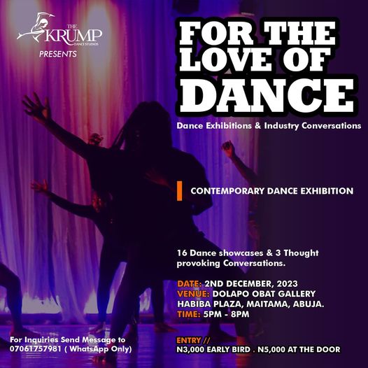 ObatGallery's tweet photo. FOR THE LOVE OF DANCE

ENTRY
Early Bird : N3,000
At the Door : N5,000
Who should  attend?
Lovers of dance,  Dance Choreographers, Performance, Dance Students from all styles of dance.
To purchase an early bird ticket* click on the link below...
https://t.co/YEFLptO93m https://t.co/NRh4PwyRc2