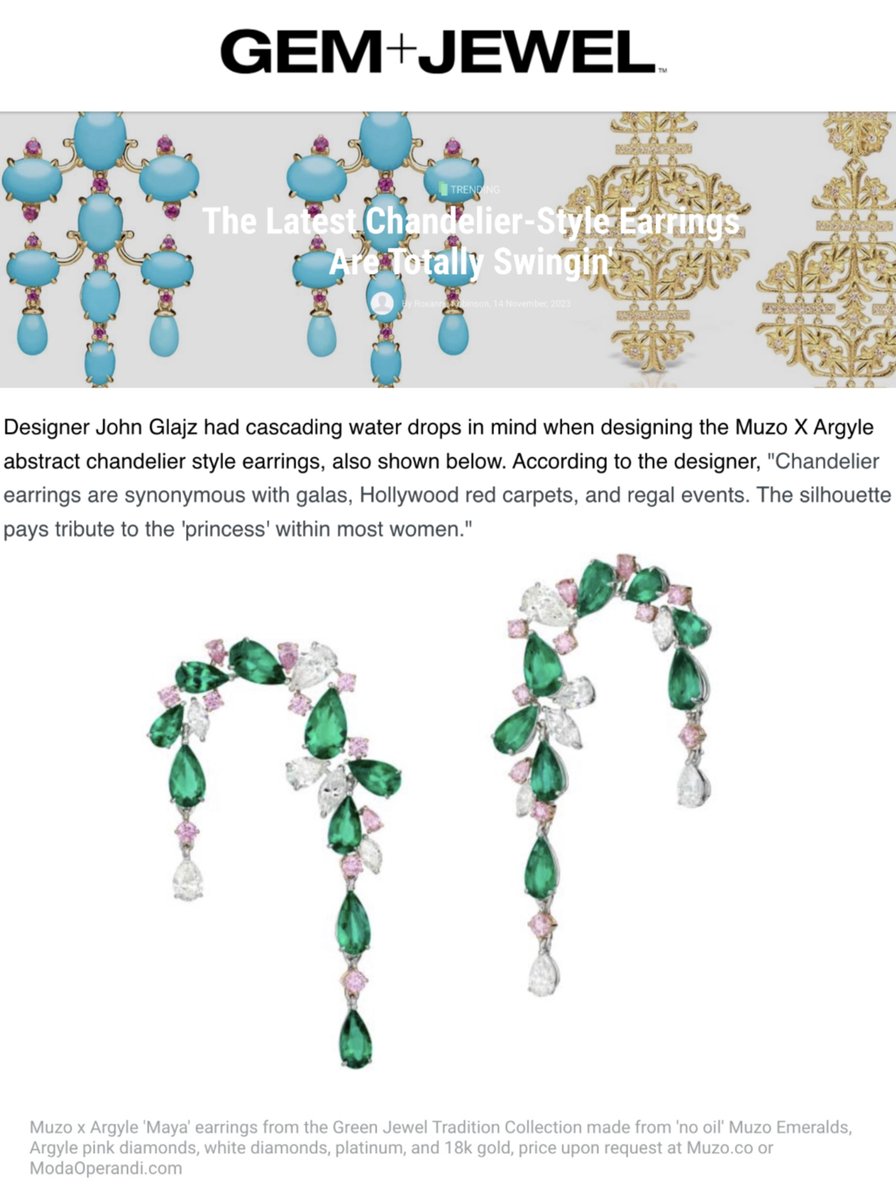 The Maya earrings from the Green Jewel Tradition Collection are featured on Gem+Jewel.  gemandjewel.com/trending/lates…