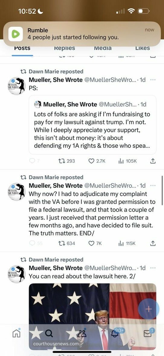 Donald J. Trump ReTruthed Laura Loomer @LoomerReport 🚨🚨🚨🚨 A few weeks ago, while I was LIVE on air interviewing Rep. Santos, Dawn Marie Engoron, the wife of Leftist NYC judge Arthur Engoron was attacking me on her X account for my expose about her corrupt husband who is…