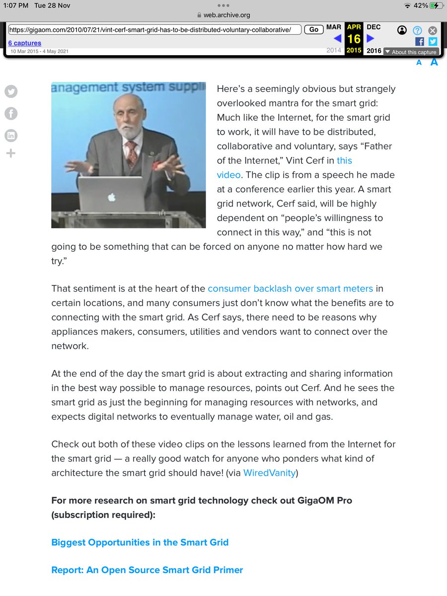 gmh_upsa's tweet photo. Curated: @vgcerf on Smart Grid is on shared image. “Is the Smart Grid that is Being Pushed a Costly Mistake? ( https://t.co/ehktfIDOgj ).”
Yes: on lack of a #DominantDesign https://t.co/fiUiFGlkVn, the Smart Grid being pushed was a costly mistake, for example, to #ClimateChange. https://t.co/JeY6i8HUvg