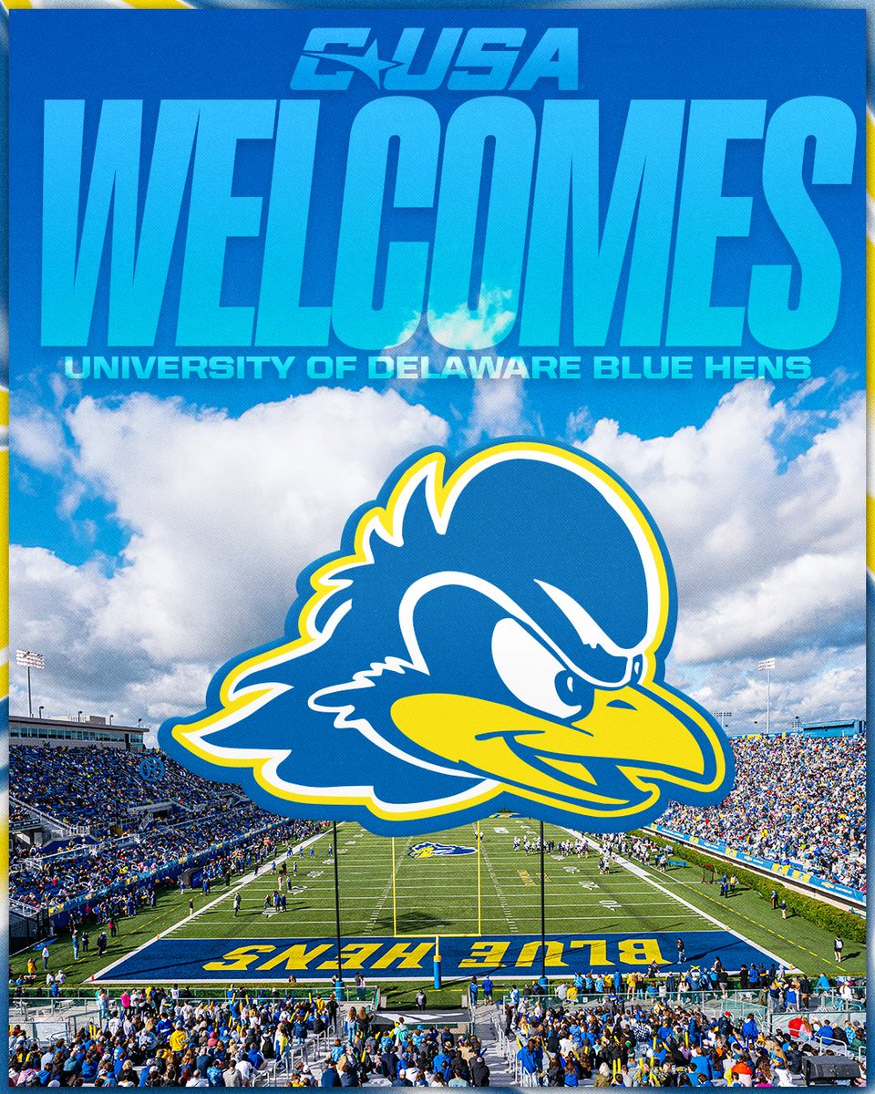 Conference USA (@conferenceusa) on Twitter photo Conference USA announces the University of Delaware will join the league on July 1, 2025
CUSA π€ <a href="/UDBlueHens/">Delaware Blue Hens</a>
#NoLimitsOnUs | bit.ly/49UUUgF Conference USA announces the University of Delaware will join the league on July 1, 2025
CUSA π€ <a href="/UDBlueHens/">Delaware Blue Hens</a>
#NoLimitsOnUs | bit.ly/49UUUgF