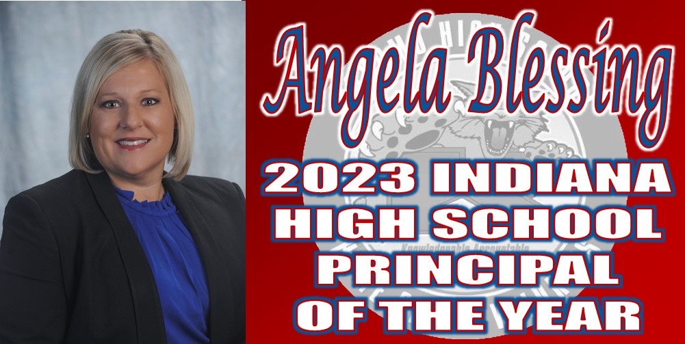 Wildkat Nation already knew this, but now it is official - we have the best principal in the state. Congrats to Angela Blessing on being named the 2023 Indiana High School Principal of the Year by <a href="/INPrincipals/">IASP</a>. I wonder if this award comes with a banner to hang? ❤️💙🍎🏆