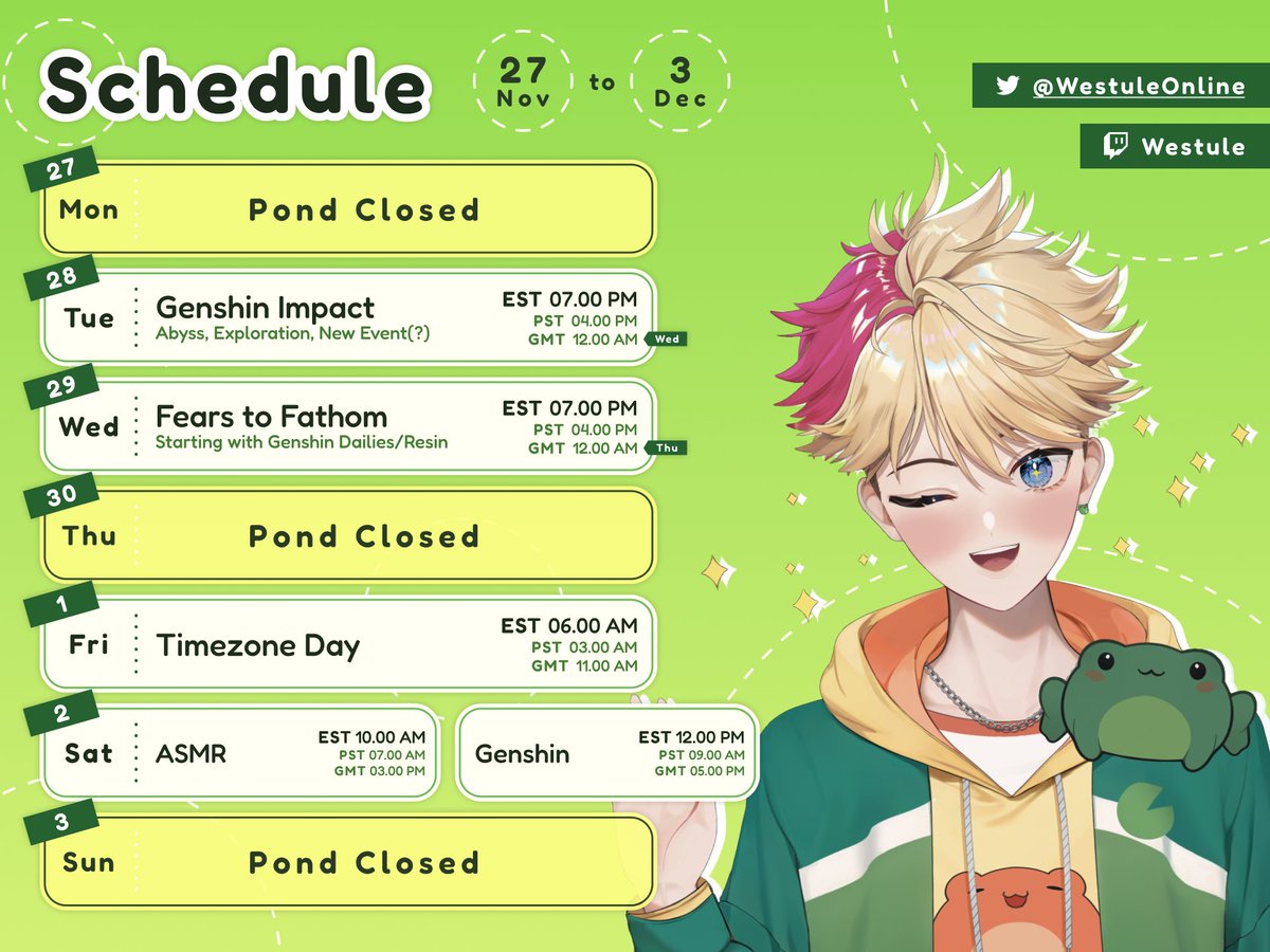 🐸[New Schedule]🐸
Genshin, Horror, ASMR. Is this my new personality?