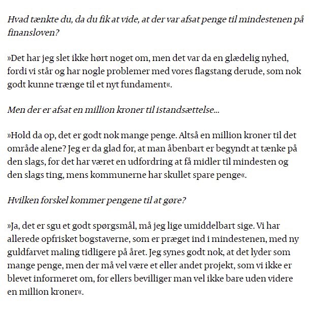 antonschack's tweet photo. Det kommer meget bag på formanden for Aarhus Samvirkende Soldaterforeninger, at finansministeren personligt har sikret deres mindesten i Skæring Hede en million kroner på finansloven. #dkpol https://t.co/nlZRhTYdUg