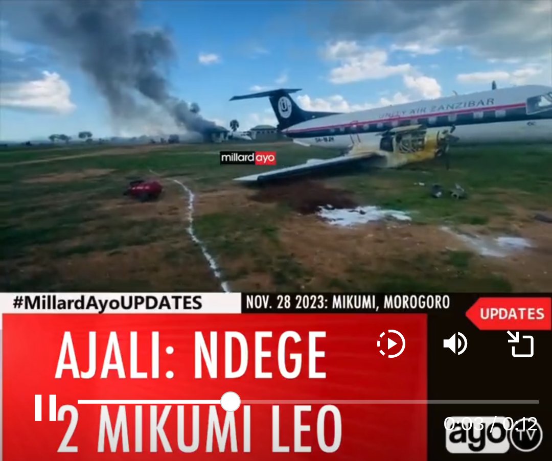 ivancp25's tweet photo. #AccidenteAéreo de 2 aviones #Embraer #EMB120 #Brasilia de #AirZanzibar, que sufrieron de manera independiente un accidente aéreo en la misma pista de aterrizaje en el Aeropuerto de #Kikiboga, en #Tanzania 🇹🇿, al mismo tiempo. Se desconoce el número de heridos. 28-11-23 https://t.co/C3Q4UfmDbV