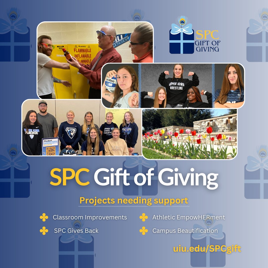 Mark your calendar for UIU Student Philanthropy Council’s GIFT OF GIVING on Dec. 11 &amp; 12! This student group is spearheading four projects Since today is #GivingTuesday, early contributions are welcomed and appreciated! Learn more or show your support at uiu.edu/SPCgift.