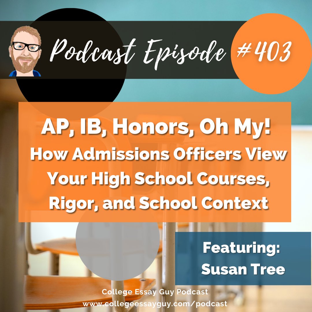 In this episode, Tom Campbell (CEG’s Community Manager) & Susan Tree (a college counseling and admissions *legend*) chat about all things related to the academic part of a student’s college application. 🎧 You can find the episode at this🔗 link: collegeessayguy.com/podcast-stream…