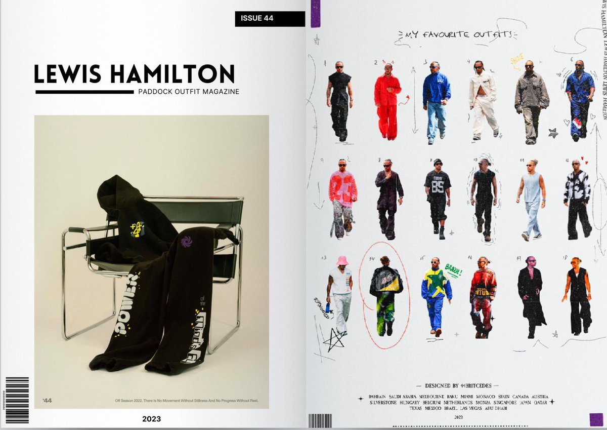 Lewis Hamilton F1 paddock outfit magazine. (concept made my me!) ⤵️