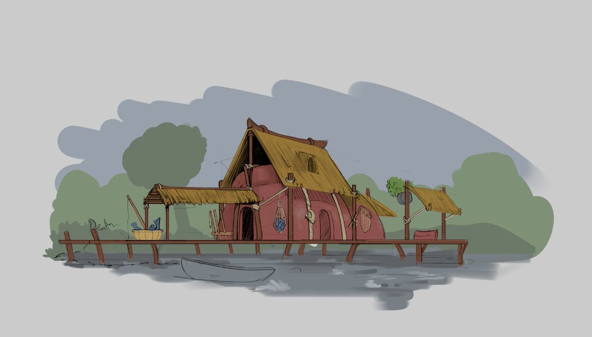✨ Check out this concept art! ✨

Result of the study of indigenous architecture, inspiration for the Among The Stars scenarios.

#WIP | #gaming