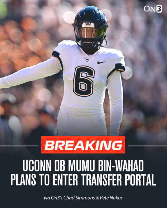 UConn DB Mumu Bin-Wahad plans to enter the transfer portal with 2 years of eligibility remaining, he tells @On3sports and @ChadSimmons_. He tallied 34 total tackles with four tackles for loss this year. He also forced a fumble and had a pick-six. on3.com/transfer-porta…