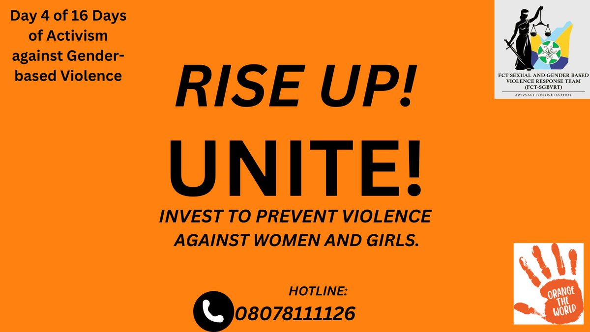YOU ARE NOT ALONE:
Have you experienced abuse and need help?
If you have felt threatened, unsafe or need assistance, please don’t hesitate to call our hotline.
Hotline: 08078111126
#fctsgbvrt #uniteinvesttopreventgbv #EndGBVTogether