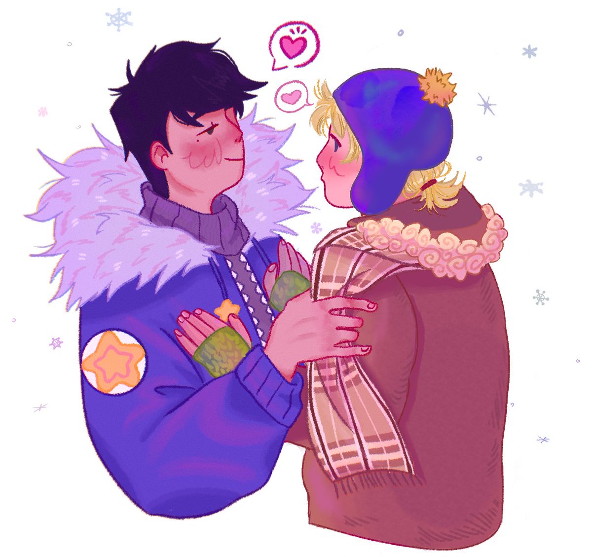 avzya0's tweet photo. Collab with my love Poshidaro 🥰 
I've drawn Craig and she Tweek
#spcreek https://t.co/yfnA9IWENf
