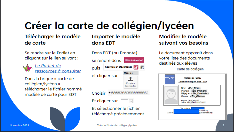 fred_vedrenne's tweet image. #PartagePerdir Mise à jour du padlet avec un tutoriel sur la mise en place d&apos;une carte de collégien/lycéen via Pronote ou EDT pour remplacer le carnet de correspondance ⏩ padlet.com/frederic_vedre…