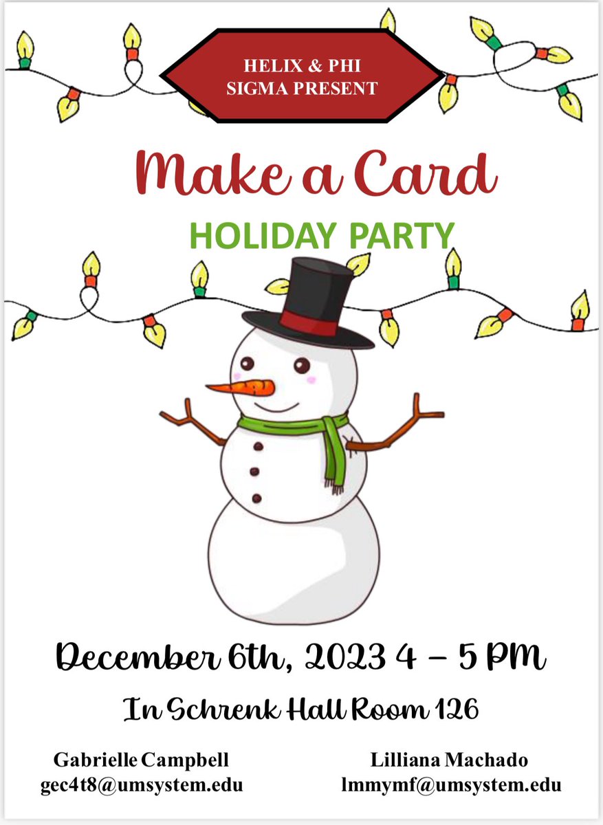 🎄Don't miss out on this Holiday Card event! In addition to card making, the event will be having a raffle for a microbe. Tickets will be 1 for $5 or 3 tickets for $10. Hope to see you there!!