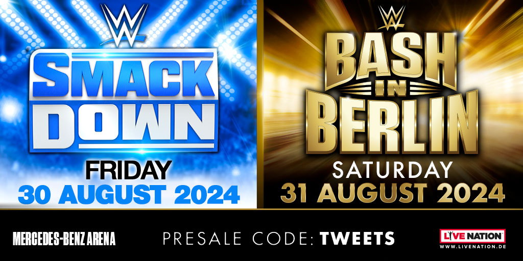 Combo tickets for #SmackDown and #WWEBash in Berlin are on sale NOW with presale code: TWEETS 🎟️: ms.spr.ly/6012izqzM
