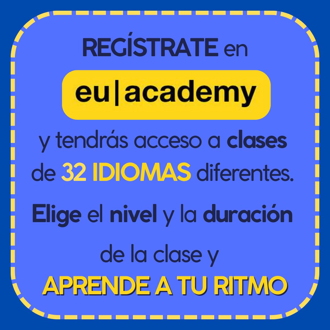 EuropeDirectMlg's tweet photo. "¡Descubre el mundo de los idiomas gratis con EU Academy! 🌍
Aprende desde cualquier lugar y conecta con nuevas culturas. 🌐📚
🔗https://t.co/ibWwBQhWz8
#EUAcademy #IdiomasGratis #ue #europedirectmalaga #idiomas #aprenderidiomas https://t.co/pjsz2ORbSg
