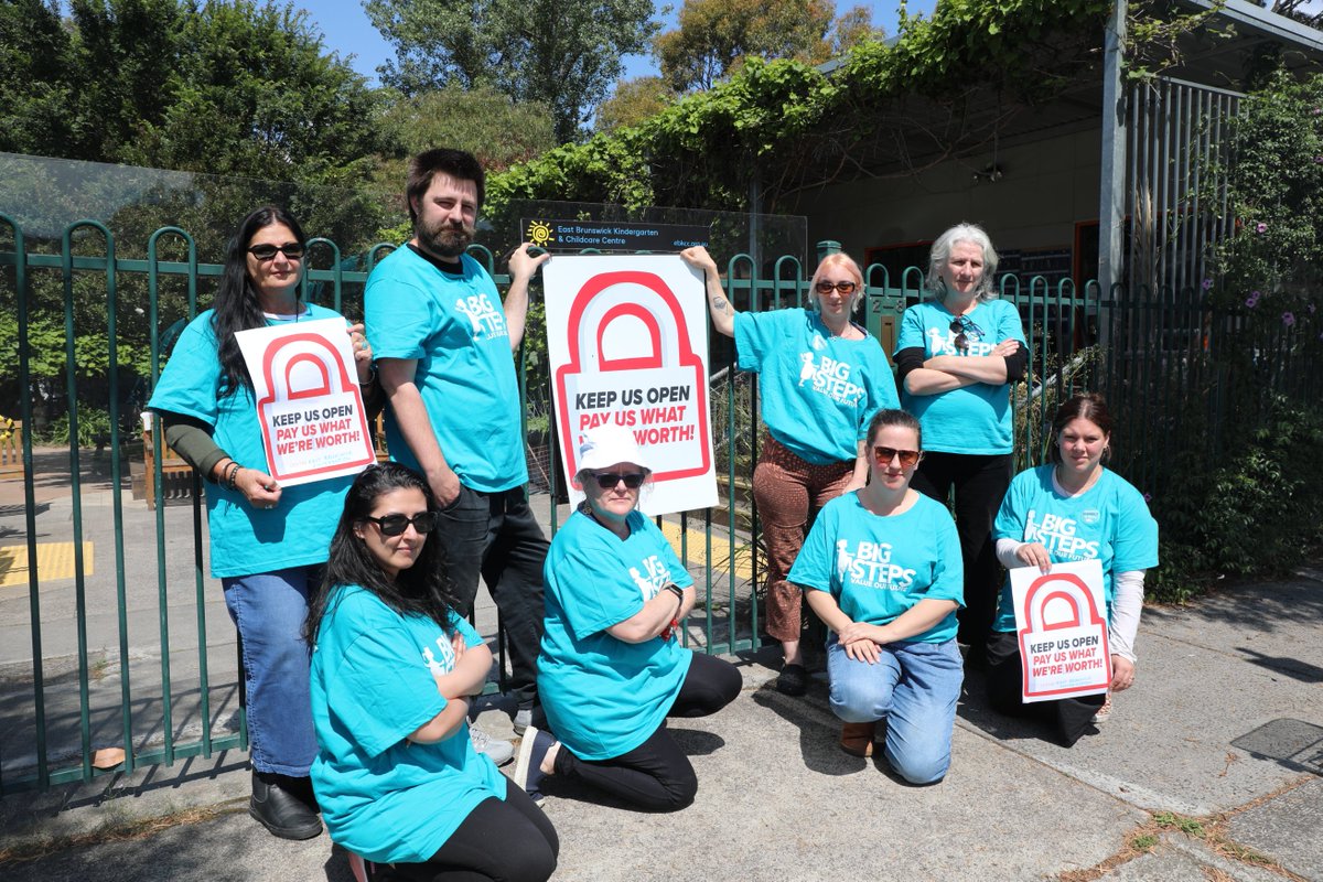 Today thousands of early childhood educators are taking national action to put the Federal Government on notice. “Pay us what we’re worth, or centres won’t stay open next year.” Read more at: bigsteps.org.au/educators-take… #auspol