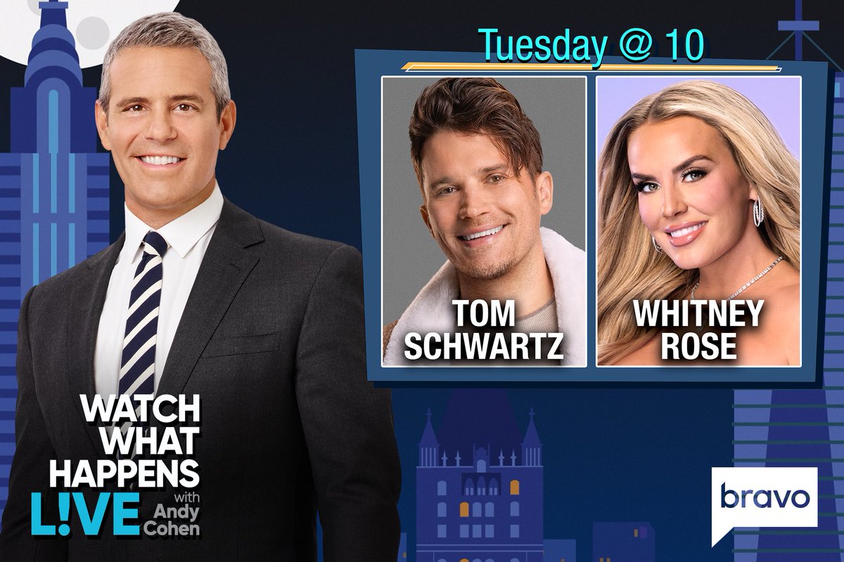 #WinterHouse star Tom Schwartz and #RHOSLC star Whitney Rose will be on #WWHL at 10PM ET!