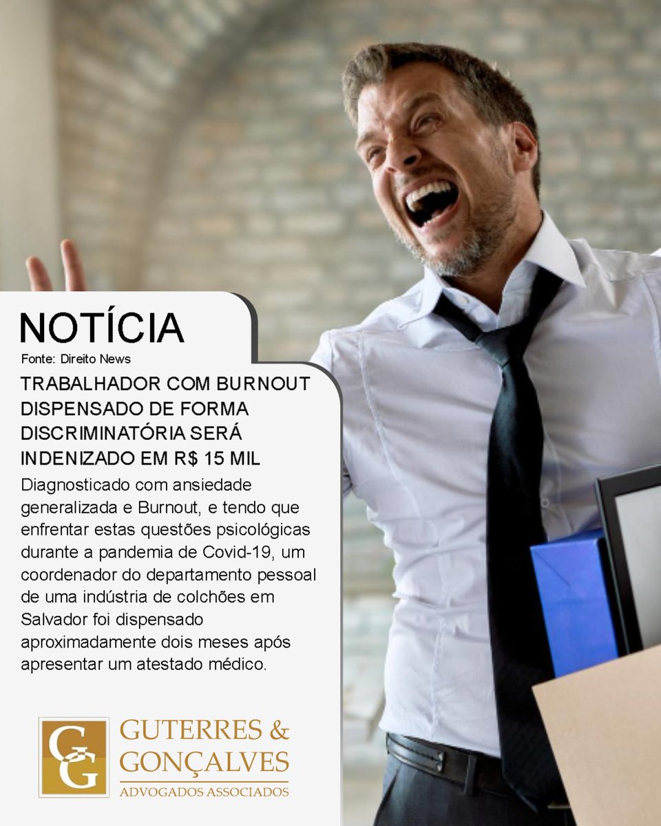 Gut4Luis's tweet photo. A demissão foi considerada discriminatória pelo Tribunal Regional do Trabalho da Bahia (TRT-BA) e por conta disso, a Corte condenou a Indústria Baiana de Colchões e Espumas Ltda. a indenizar o funcionário em R$ 15 mil, além de reintegrá-lo ao quadro. https://t.co/KWY5mHrvO6
