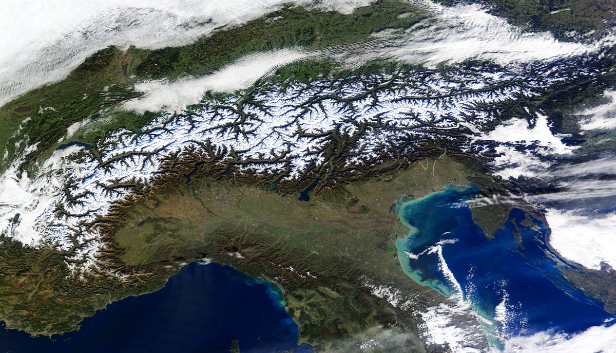 New snow season in the Alps ☀️🏔️❄️ MODIS/Terra 🛰️ 2023-11-23