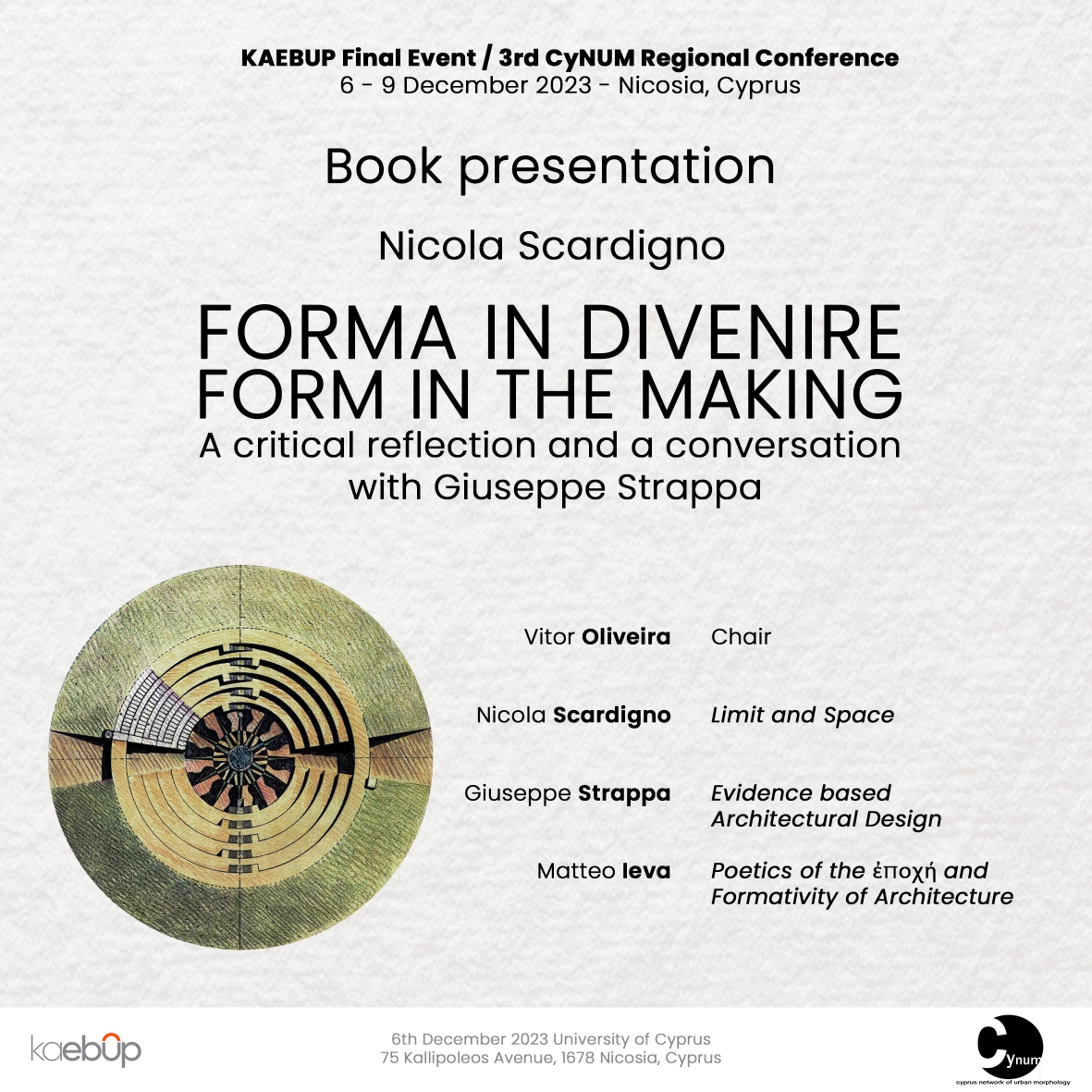 kaebup's tweet photo. Delighted to host the presentation of the book "Forma in Divenire" [Form in the Making] by Nicola Scardigno.
Further conference details at: https://t.co/bnEEbCL7hv
#kaebup #urbanform #urbanmorphology #urbandesign #architecture #bookpresentation #erasmusplusproject https://t.co/yD6C0IEPSO