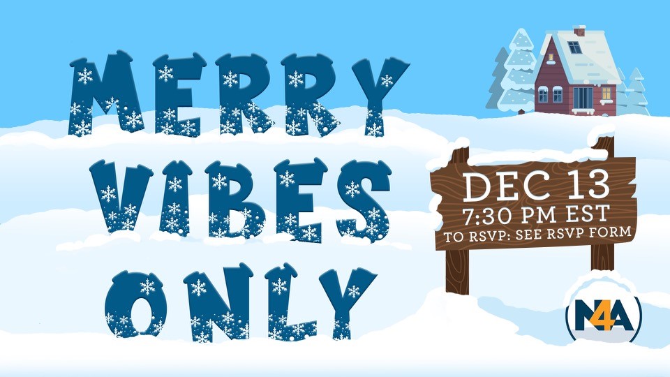 🎄MERRY VIBES ONLY🎄

Join us on Dec. 13 at 7:30p ET for our annual Merry Vibes Only virtual gathering!

RSVP through links in Basecamp.