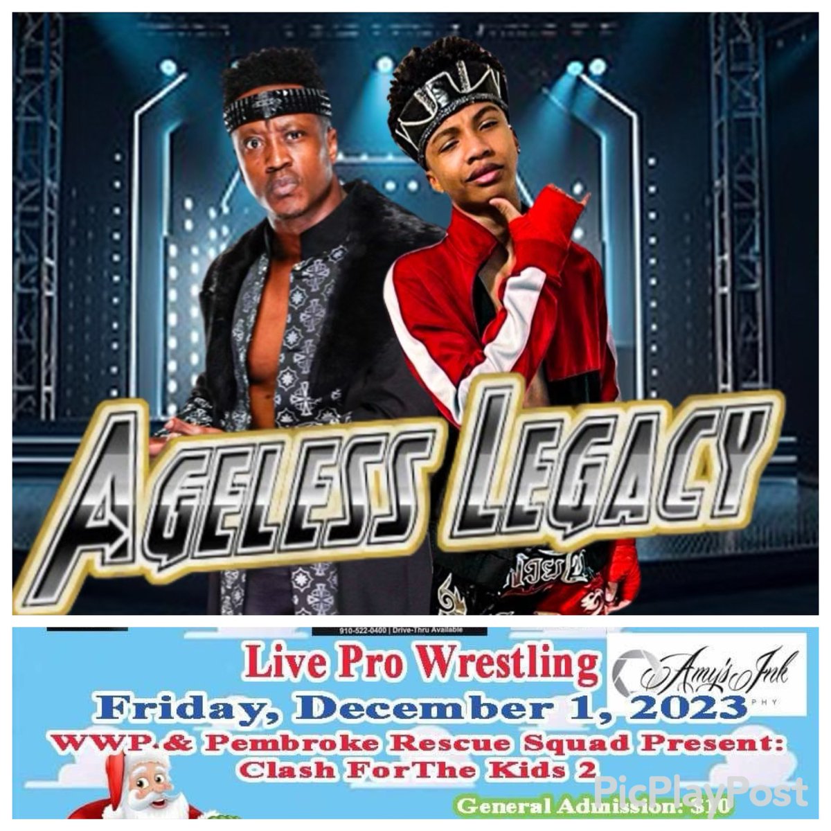Dec 1, another dream comes true!
It also starts another journey. 
Over 25 years of helping others. I’m giving the rest to the legacy. 

“The Born Legacy”
Chayce Coleman

“The Ageless One”
Caprice Coleman

👑The AgeLess Legacy👑

Wrestling With a Purpose presents:
Clash for the
