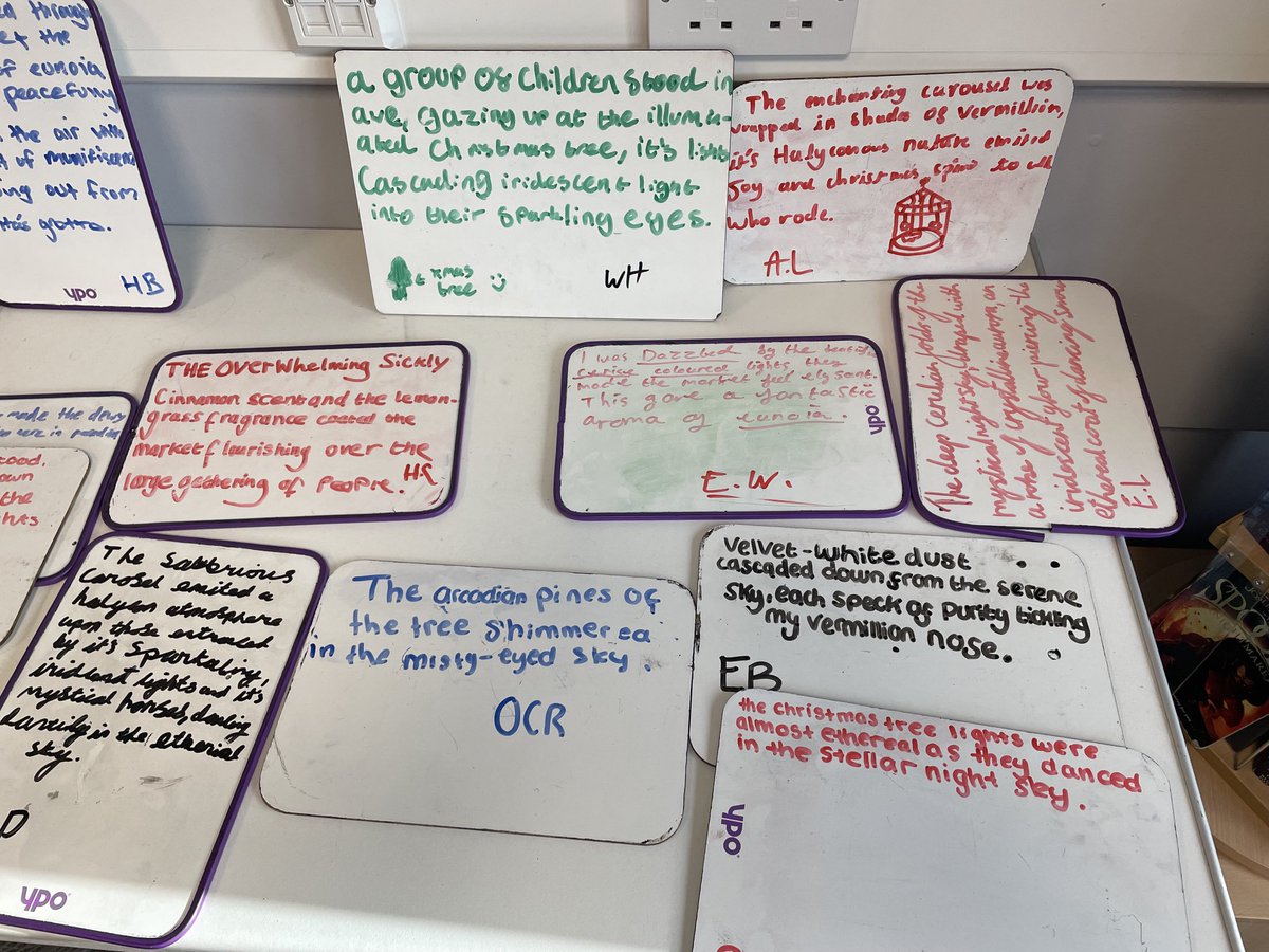 EnglishUws's tweet photo. Writing with stardust! Year 10s have been crafting ambitious sentences to describe a Christmas market scene. https://t.co/GzNR2QTFfK