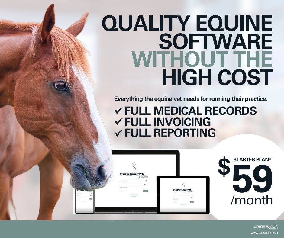 cassadolvet's tweet image. Calling all Solo and Mobile Equine Veterinarians! We get it – you've put in the time and money. That's why we have a straightforward, budget-friendly software solution just for you. Meet us this week at #AAEP #AAEPSanDiego and witness our simple equine software in action!