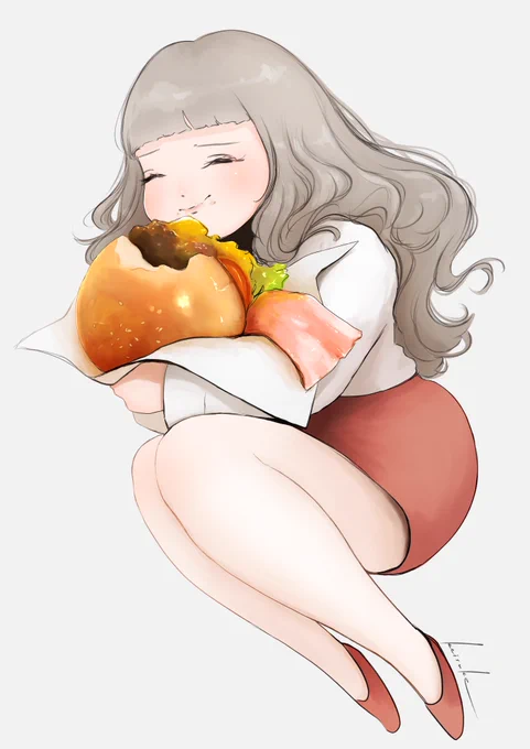 飯テロガールズステッカー、昨夜の販売開始から早速たくさんご注文いただきありがとうございます!!  ハンバーガーのタイムラプス  引き続きどうぞよろしくお願いします!