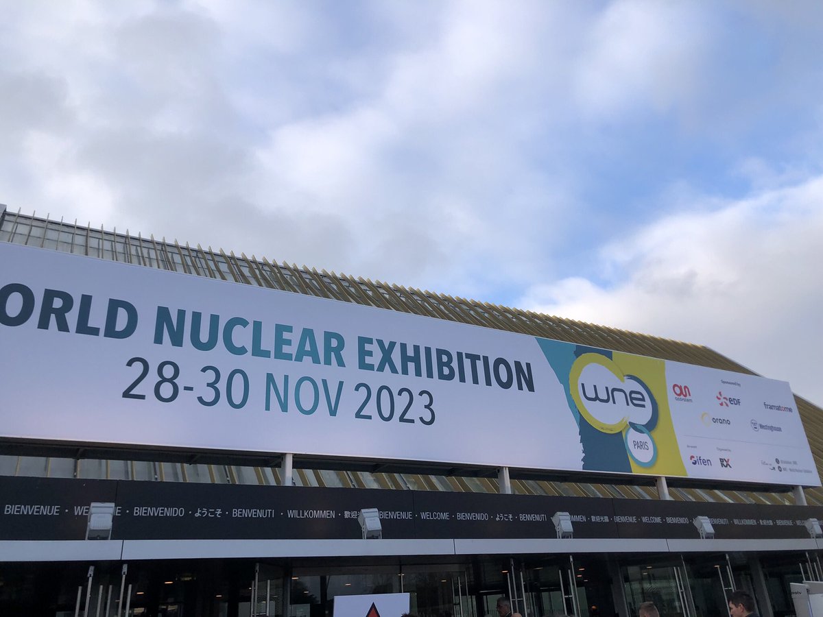 Passage éclair au #WNE2023 ce matin à l’invitation du @CEA_Officiel 
C’est le salon international du nucleaire organisé par le @_GIFEN