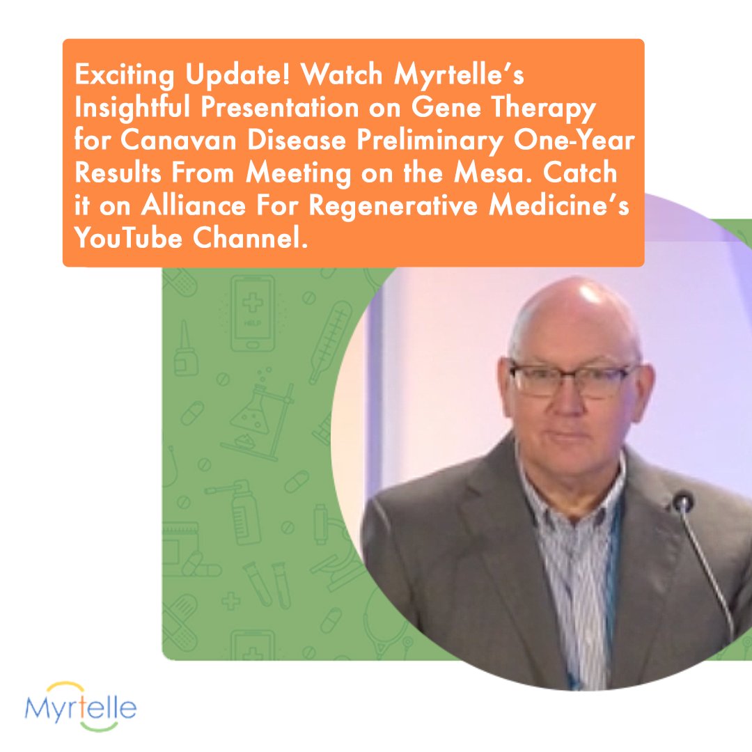 Exciting news alert!
Dive into the groundbreaking world of gene therapy for Canavan Disease with Myrtelle's insightful presentation!
youtube.com/user/alliancer…
Check out the presentation slides here: myrtellegtx.com/exciting_update
#genetherapy #canavandisease #medicalinnovation