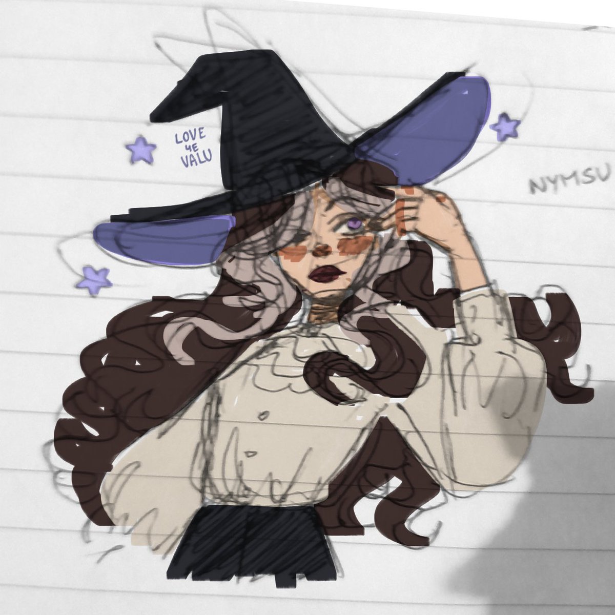 love4evalu_art's tweet image. Un OCsito brujil 💫
Dibujado en tradicional y coloreado en digital 

Se llama Victoria Luz

#myoc #OC #witchsona