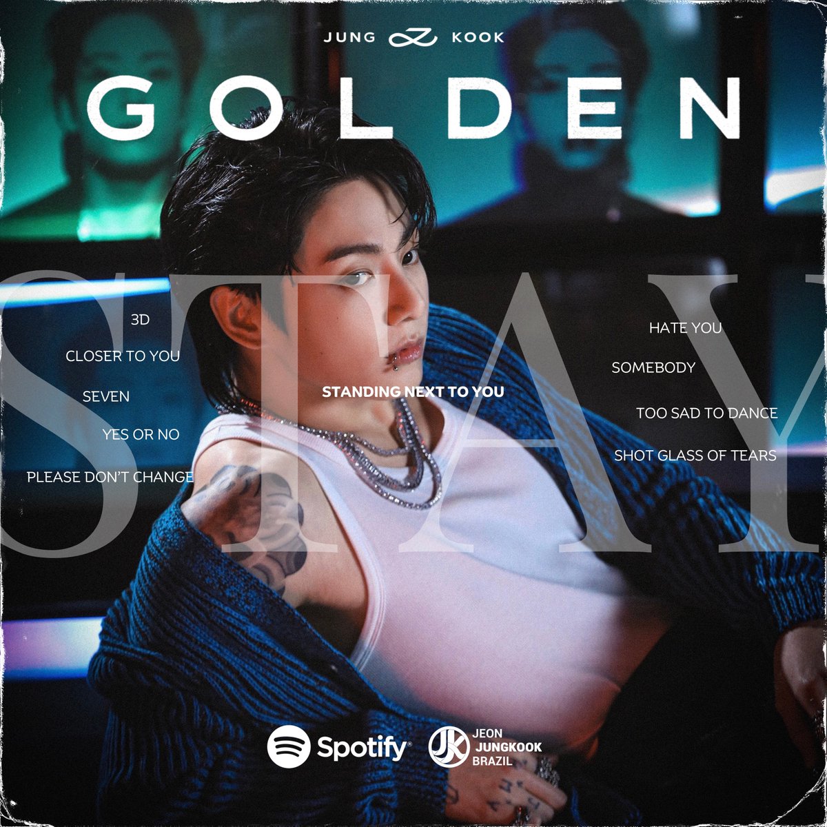 JeonJungkook_BR's tweet photo. 𝐒𝐭���𝐲 ‘𝐆𝐎𝐋𝐃𝐄𝐍’ ✨ 

— Compartilhe o print do seu stream no Spotify usando: 

STAY GOLDEN WITH JK 
#JungKook_GOLDEN 

• Playlist: https://t.co/gOXDABPGLK https://t.co/lyIK7oh0w8