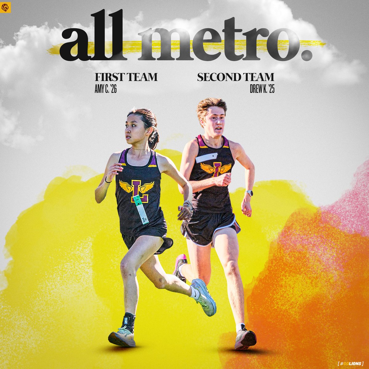 Congratulations to Amy C. on her First Team All-Metro nod, and to Drew K. on his Second-Team recognition! Well deserved, Lions!

#GOLIONS 🏆