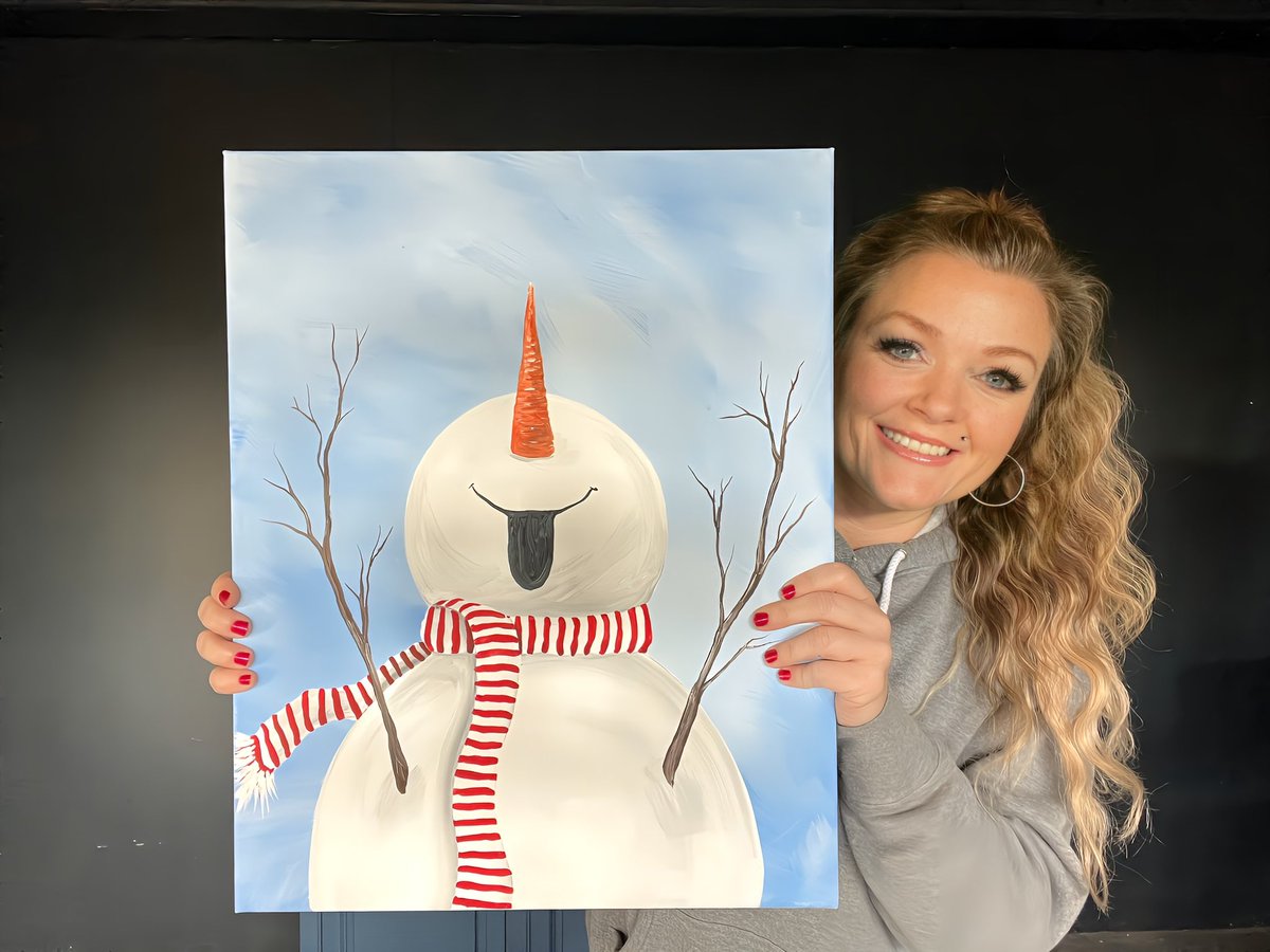 grapesnhops's tweet photo. Link in last post. Join us December 23rd at 1:00pm till 3:00pm to paint this adorable snowman for the holidays. Space is limited. All ages welcome. Come join us! https://t.co/7iqANm2yYD