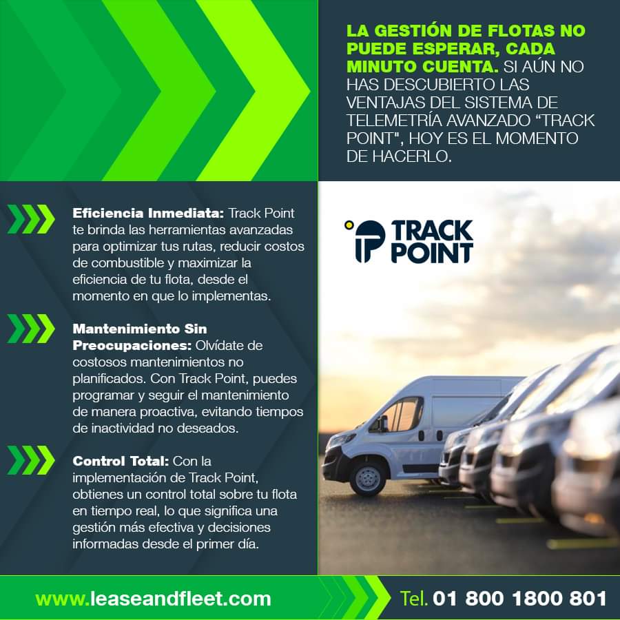 LeaseFleet's tweet photo. 𝐄𝐥 𝐭𝐢𝐞𝐦𝐩𝐨 𝐧𝐨 𝐞𝐬𝐩𝐞𝐫𝐚, 𝐲 𝐭𝐮 𝐟𝐥𝐨𝐭𝐚 𝐦𝐞𝐫𝐞𝐜𝐞 𝐥𝐨 𝐦𝐞𝐣𝐨𝐫 𝐡𝐨𝐲 𝐦𝐢𝐬𝐦𝐨. Con Track Point, puedes impulsar la eficiencia, el control y el ahorro de inmediato. ¡No pierdas más tiempo, actúa ahora!

#LeaseAndFleet #GestiondeFlota #TrackPoint https://t.co/Du7qM5ufiN