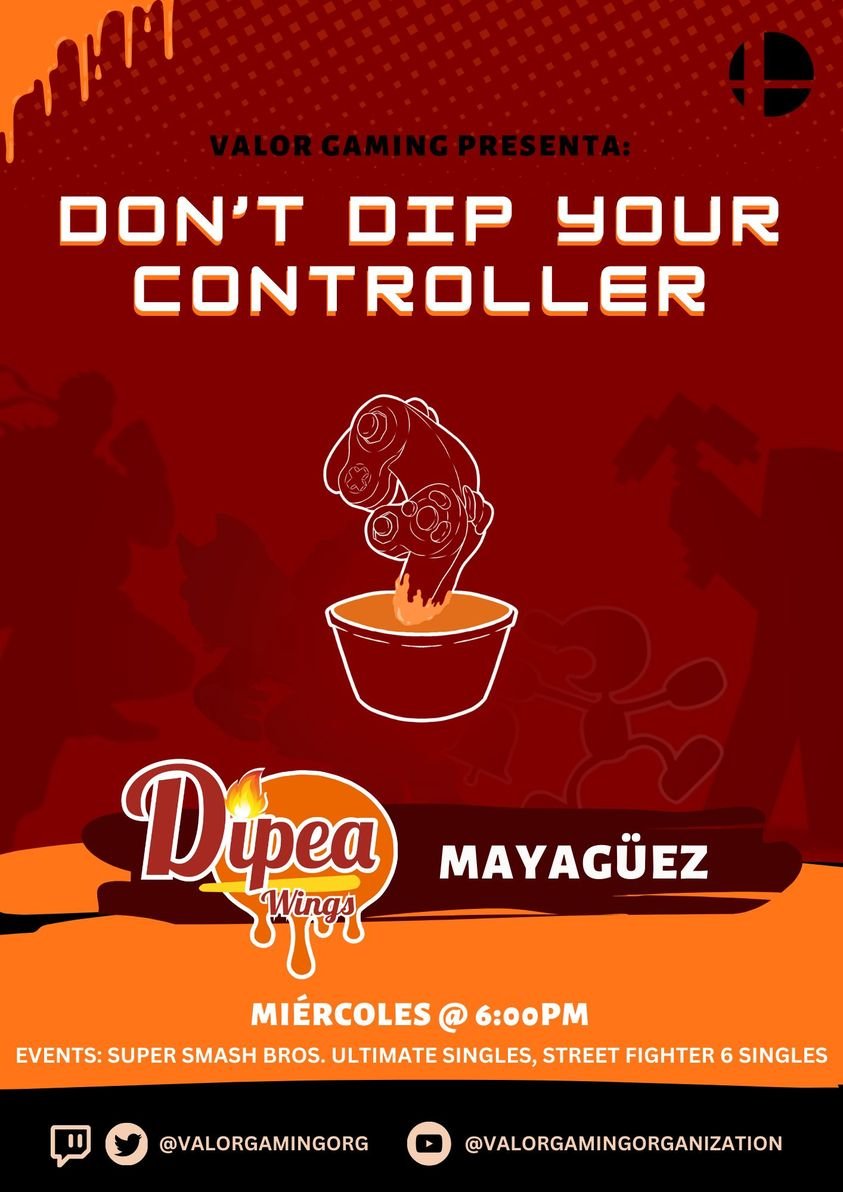 Noel_was_Taken's tweet photo. Registrations for Don't Dip Your Controller #2 are up! As of this week, by popular request, bracket will be starting at 6pm! So please remember this and make adjustments accordingly. I'll see you all @ Dipea again tomorrow!
Bracket: https://t.co/Nyr5qCopJL https://t.co/G8ps6WVWjd
