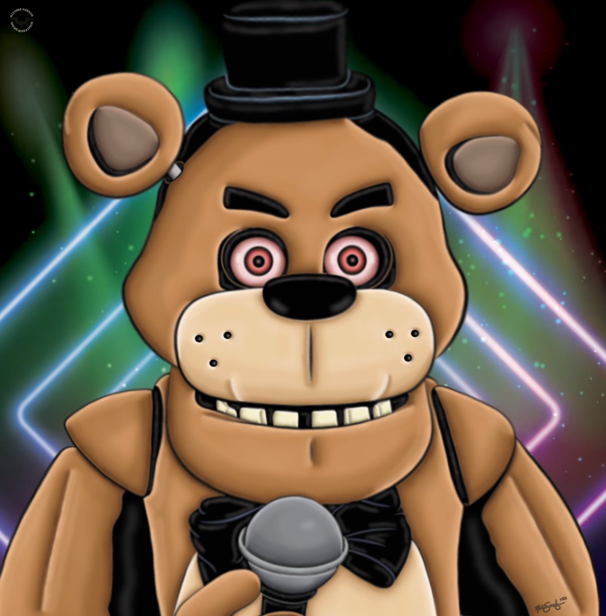 Day 28: Five Nights at Freddy’s #art #MelissaSanchezArt #illustration #FiveNightsatFreddys #FreddyFazbear #OctoberHorrorMovieMarathon #OHMM23 #horror #HorrorArt #HorrorMovies #Halloween #drawlloween #October #inktober #disabledartist #artistsontwitter #artistsonx