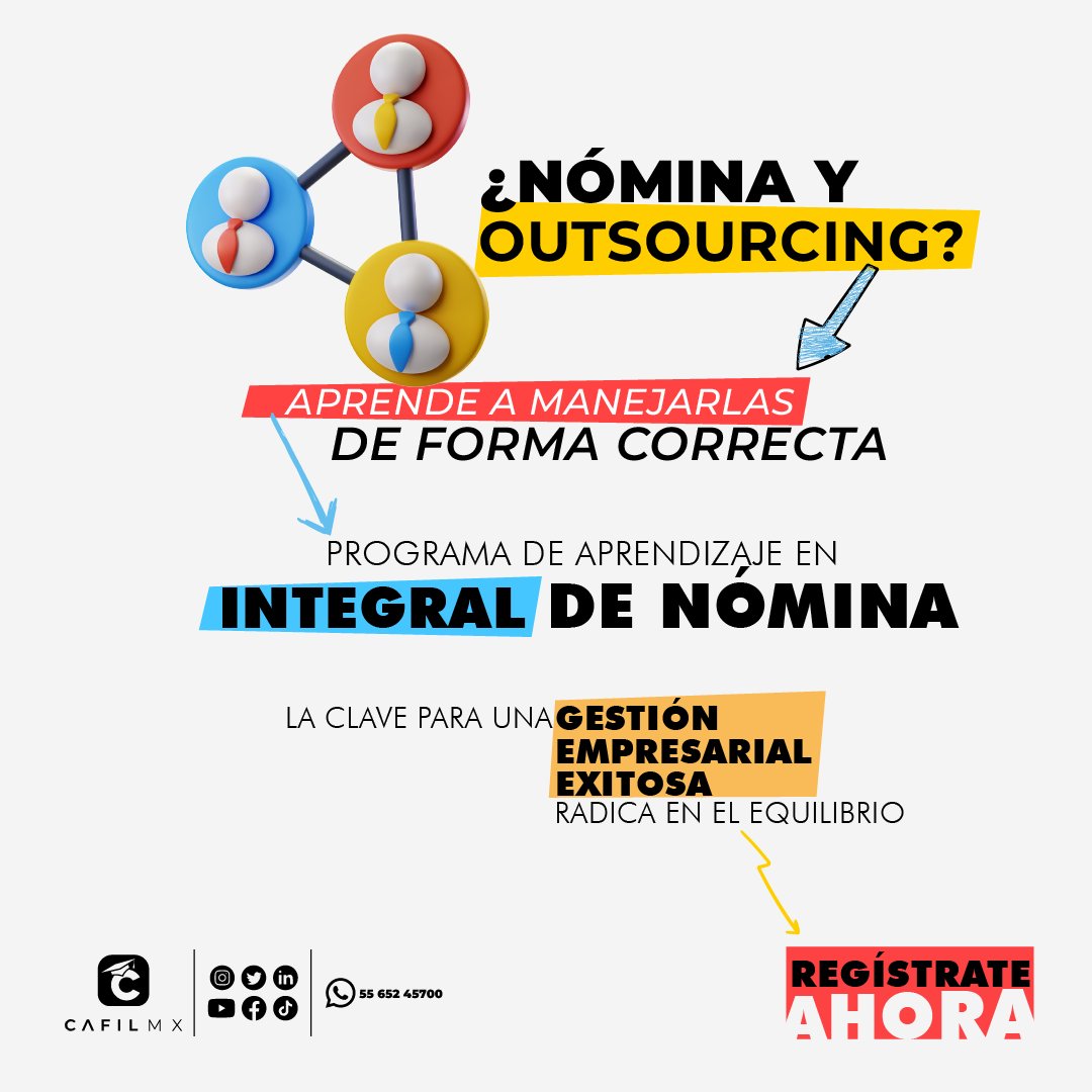 ¡𝗨́𝗟𝗧𝗜𝗠𝗢 𝗚𝗥𝗨𝗣𝗢 𝗗𝗘𝗟 𝗔𝗡̃𝗢 𝟮𝟬𝟮𝟯! 02 DE DICIEMBRE 📅

🟢 Aprende a generar el cálculo de ISR de Sueldos y Salarios
🟢 Cálculo de la Nómina
🟢 Descuentos sobre Nómina
🟢 Prestaciones de Ley contractuales y más...
Pregunta por el temario🔗 wa.link/u8v9sn
