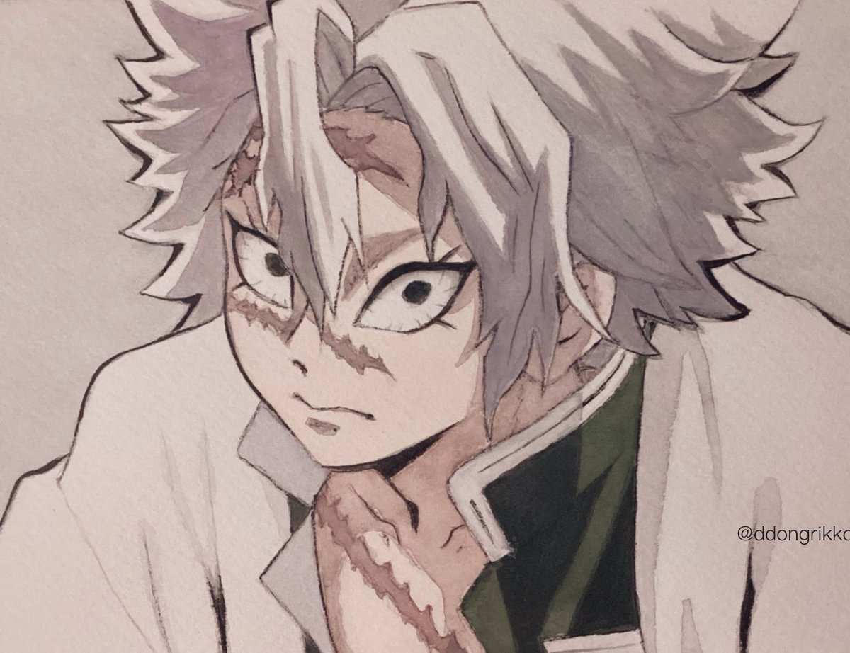 #不死川実弥誕生祭2023
#不死川実弥生誕祭2023
おめでとうございます㊗️
水彩　模写