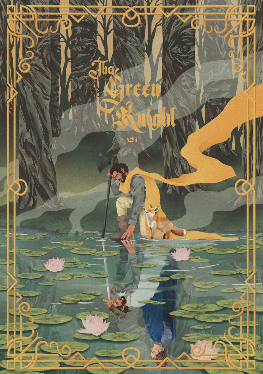 Impressive poster for The Green Knight by Nick Low

#TheGreenKnight #A24