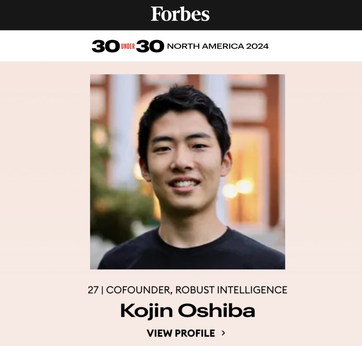 I am honored to be selected as this year’s Forbes 30 Under 30! This is a recognition of the work everyone at Robust Intelligence has put in, and of the importance of the problems in AI Security we’re tackling. Excited for the many years ahead!