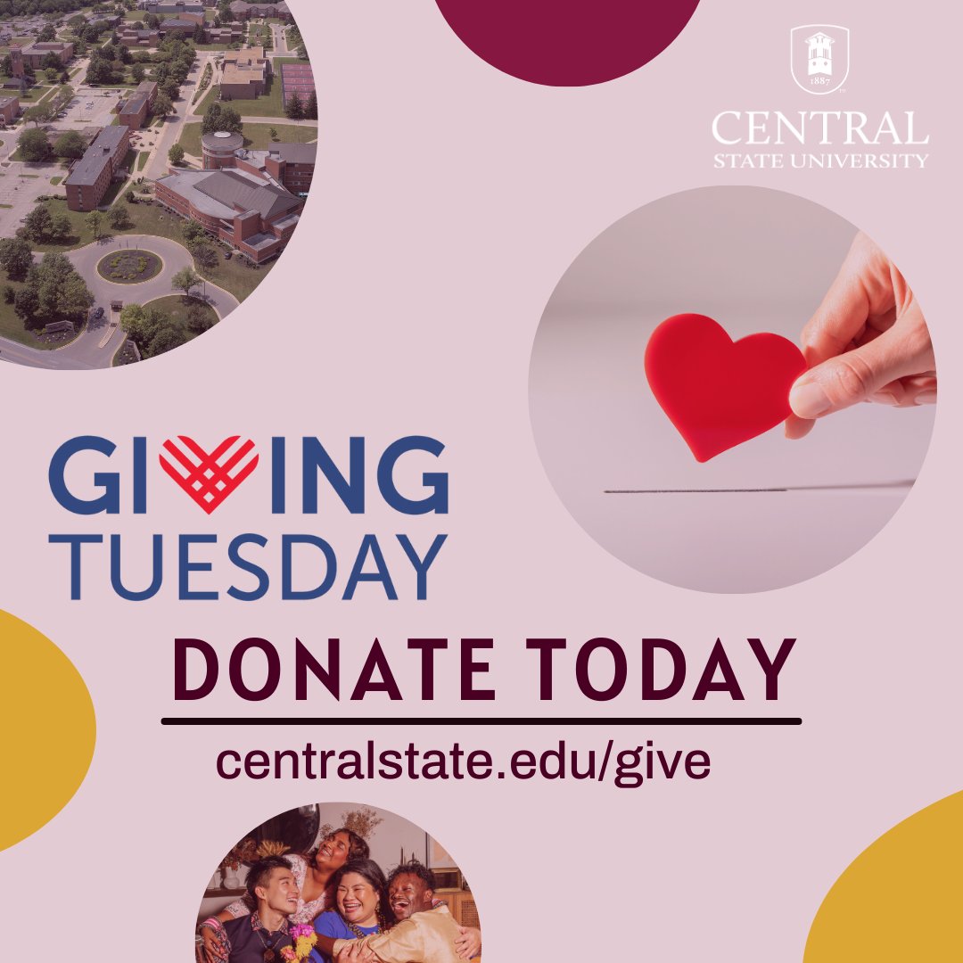 CentralState87's tweet photo. π Still time to make an impact this #GivingTuesday! With 7 hours to go, big thanks to all donors for shaping the future of Central State University. Join the movement at https://t.co/9wKqyeTs9d. Your support matters! π€π #CSUGivingTuesday #MarauderThanks #HBCUGiving https://t.co/sgYSCP5snJ