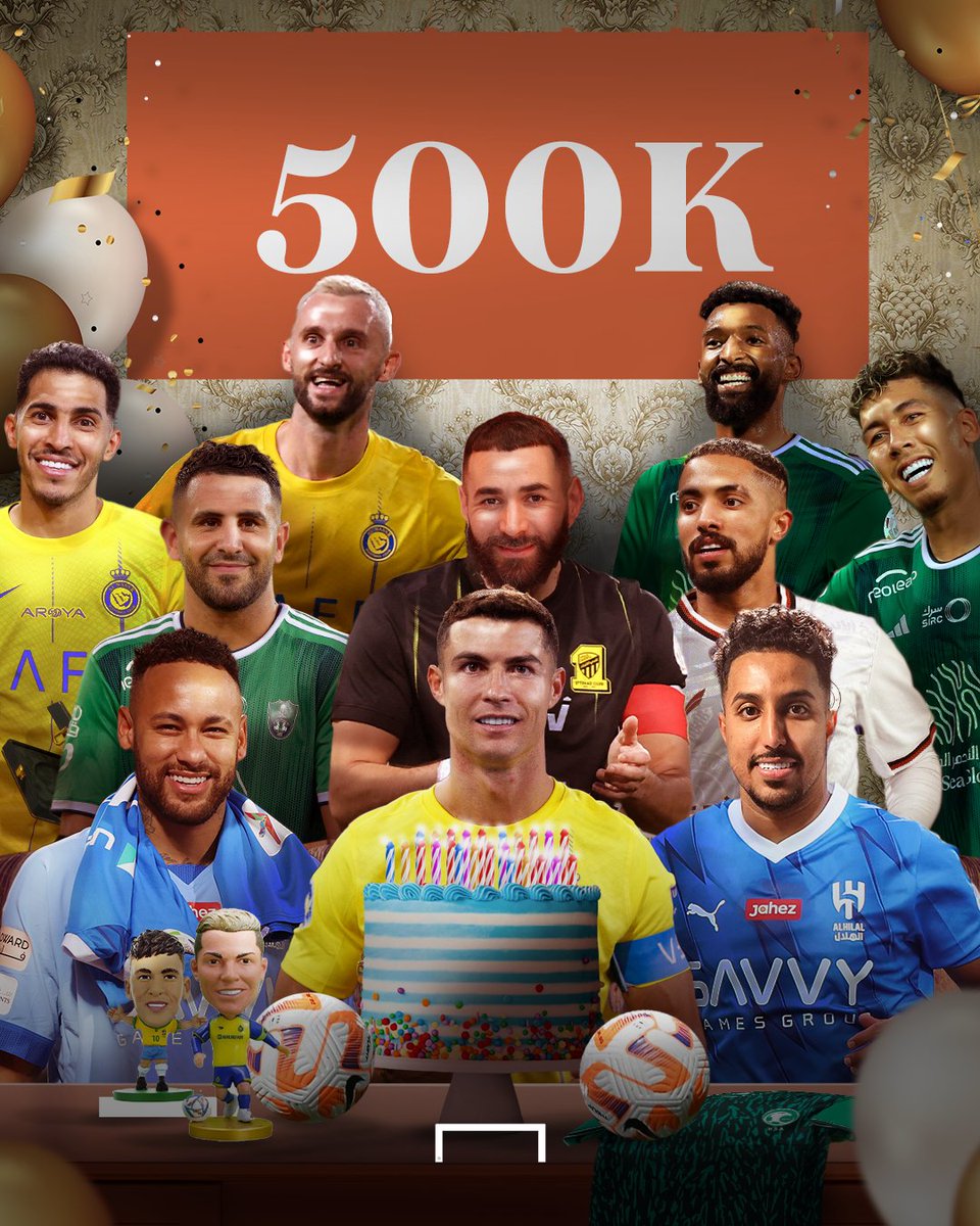 GoalSA's tweet photo. وصلنا إلى نصف مليون متابع عاشق للكرة السعودية 🇸🇦 😍 
 
والآن حان وقت الاحتفال مع نجوم #دوري_روشن_السعودي 🕺🏻 🥳
القصة مستمرة بدعمكم 💚

شكرًا لكم 🙌 https://t.co/uyL9bTa93R